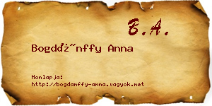 Bogdánffy Anna névjegykártya